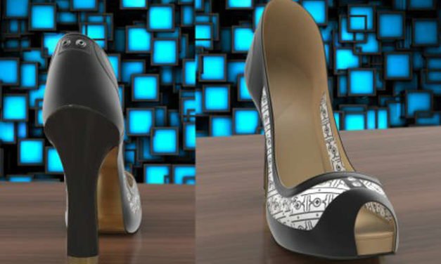 Elegantes zapatos de tacón alto cambian de color con un app